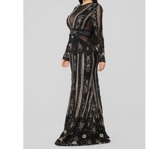 SEQUIN MESH MAXI DRESS